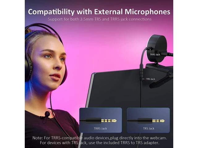 NexiGo N960E Pro 60FPS Webcam with Mic/Headset Jack and Extra USB Port, 1080P Web Camera with Light, Fast AutoFocus, Built-in Privacy Cover, for...