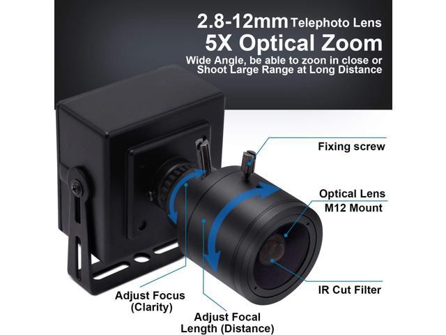 SVPRO Manual Zoom Focus USB Camera 2.8-12mm Varifocal Lens 2448P HD USB Web Camera 8MP High Definition with Sony IMX179 Sensor M12 Mount Lens...