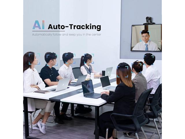 TONGVEO 4K PTZ Webcam with AI-Powered Auto-Tracking, 4K PTZ Camera with 5X Digital Zoom USB 124-Degree Wide-Angle for Video Conference...