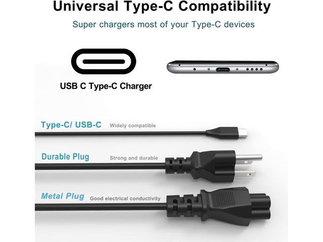 Universal 45W USB C Charger Compatible with HP ChromeBook x360 11A G8 EE/ 11MK G9 EE Lenovo Acer Fast Charging Cord AC USB-C Power Adapter