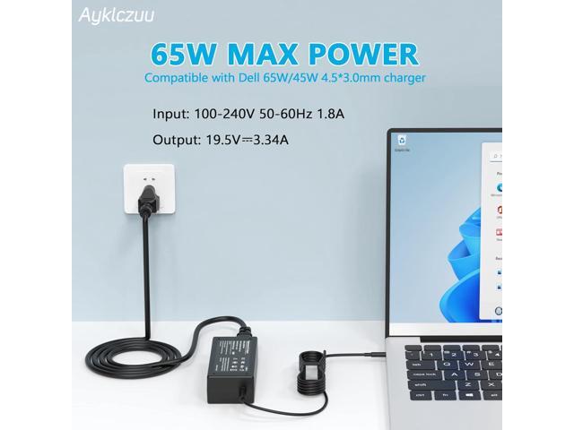 65W 45W AC Adapter Charger for Dell Laptop Charger, inspiron 11 13 14 15 17 3000 5000 7000 Series 15 3558 5559 5558 5755 5568 5565 7560 laptops...