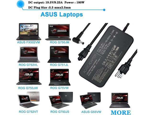 New Slim 19.5V 9.23A 180W Laptop Charger Fit for Asus ROG G750JM G751JM G750JS G75 G75VW G75VX GL502VT G750JW G750JM G750JX G751JL G751JM G752VL...