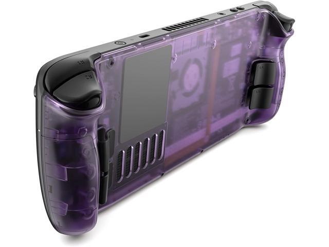 JSAUX Transparent Back Plate Compatible for Steam Deck, DIY Clear Edition Replacement Shell Case Set Compatible with Steam Deck, Buttons with Three.