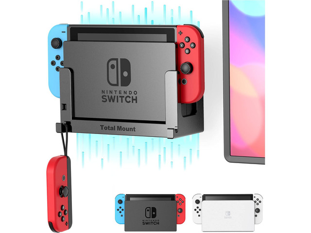 TotalMount for Nintendo Switch 1 Premium Quality Heat Management Designed in USA Premium Wall Mount With Level and Drill-Free Installation...