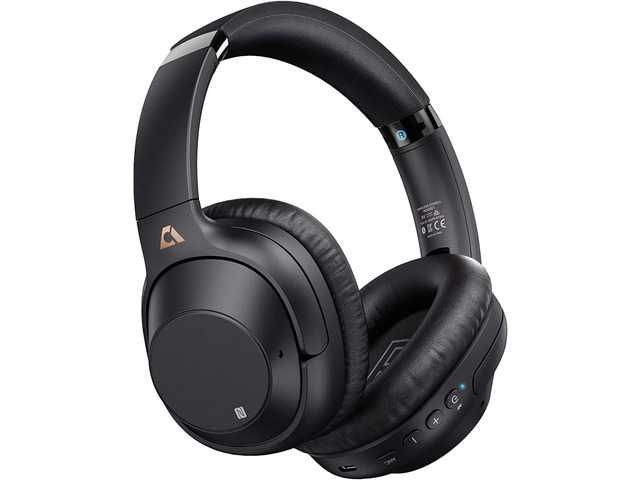 Ankbit E500Pro Hybrid Active Noise Cancelling Headphones, 90H Playtime Wireless Over-Ear Bluetooth Headphones with Mic, Hi-Fi Sound, Deep Bass,...