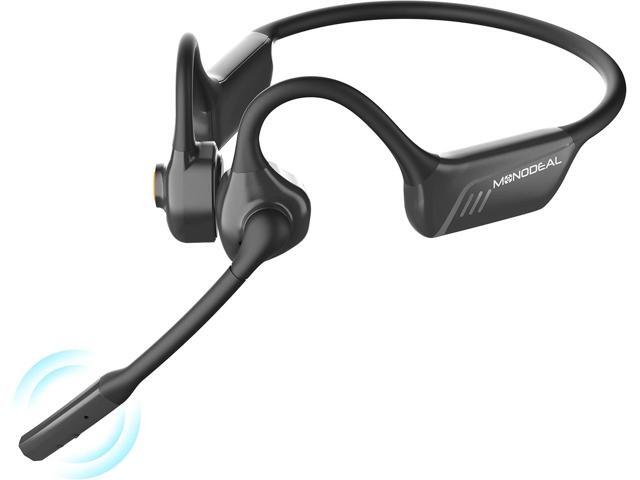 MONODEAL Bone Conduction Headphones with Mic,Open Ear Headphones Wireless Bluetooth 5.1/Mute Function/Multi-Point Capable,Air Conduction Headphones.