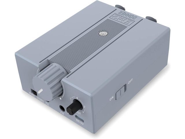 Donner Headphone Amplifier DC 5V-1A, 3.5mm Rechargeable Portable Headphone amp Using 8-250 Impedance, with 2 XLR and 1/4 TRS Input Portable in-Ear...