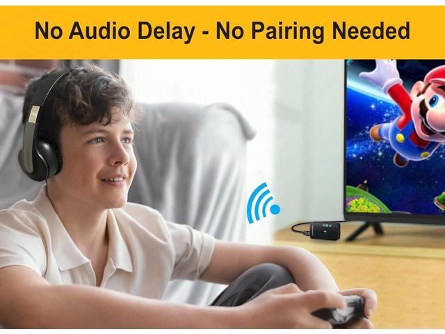 HomeSpot Wireless Over-Ear Headphones Transmitter Set for TV Movie Bluetooth 5.3 aptX LL No Delay 50 Hours Immersive Sound Enhanced Volume and...