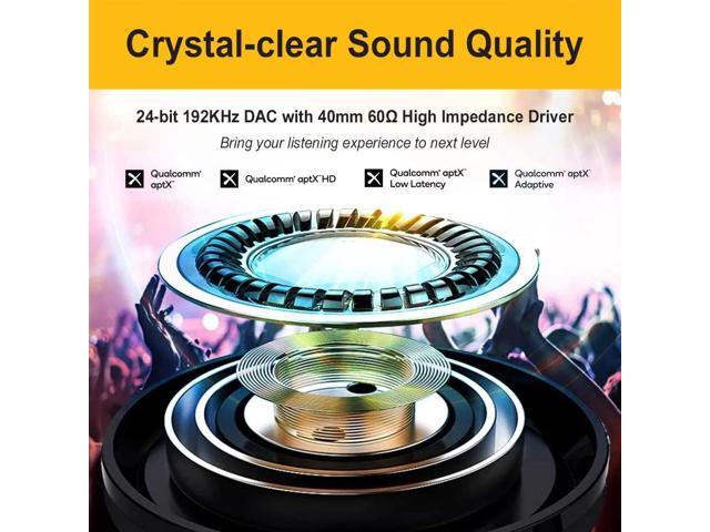HomeSpot Wireless Over-Ear Headphones Transmitter Set for TV Movie Bluetooth 5.3 aptX LL No Delay 50 Hours Immersive Sound Enhanced Volume and...