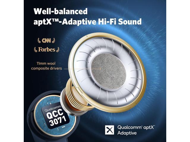 EarFun Air Pro 3 Noise Cancelling Earbuds, Qualcomm aptX Adaptive Sound, 6 Mics CVC 8.0 ENC, Bluetooth 5.3 Earbuds, Multipoint Connection, 45H...