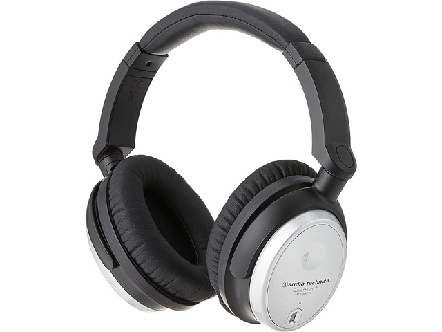 Audio-Technica ATH-ANC7b-SViS QuietPoint Noise-Cancelling Headphones with In-Line Mic & Control