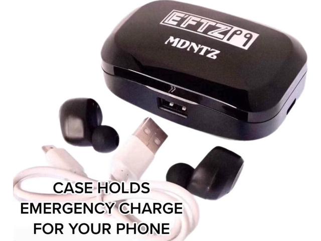 E'FTZ Bluetooth 5.0 Wireless Earbuds, HiFi Headphones Touch Control with Mic and Wireless Charging Case, IPX7 TWS Noise Cancelling Headphones
