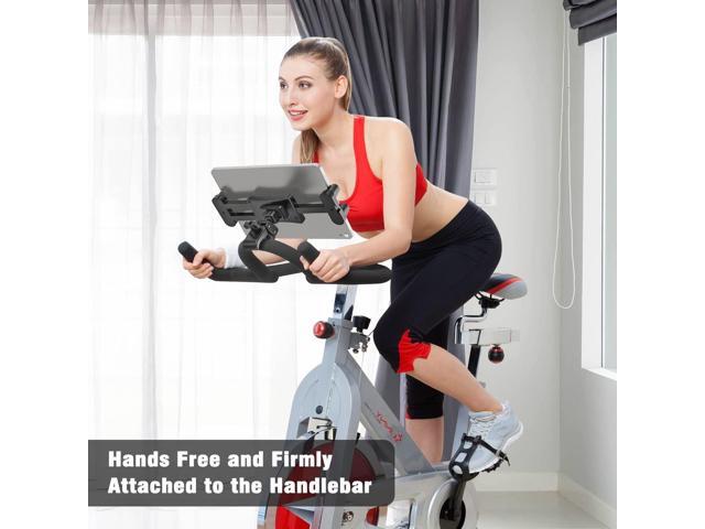 Spin Bike Tablet Holder Mount, Compatible with iPad Phone Bike Holder Handlebar Stand for Indoor Exercise Bicycle, Stationary Bike, Treadmill, Fits...