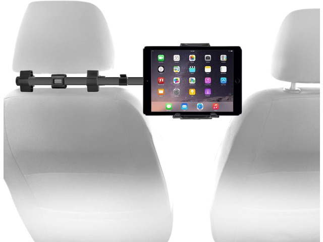 Macally Car Headrest Mount - Road Trip Essentials for Kids - Back Seat Tablet Holder for Car, Compatible with iPad Pro/Air/Mini, Nintendo Switch,...