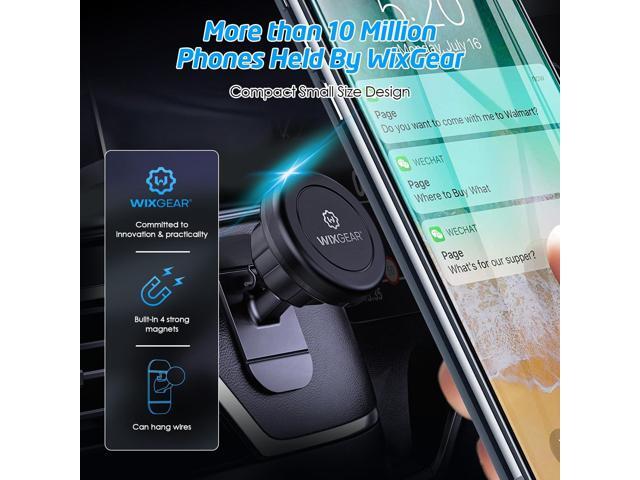 WixGear Magnetic Car Mount [2-Pack] - Universal Stick-On Dashboard Magnetic Phone Holder for Car, Strong Magnet Mount for Cell Phones & Mini...