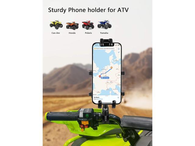 ATV Phone Holder, Quad Phone Mount, 8 Clamps Holds 4.7-7.1' Phones, One Hand Operation Motorcycle Phone Clip for 7/8-9/8' Handlebar,Compatible with...