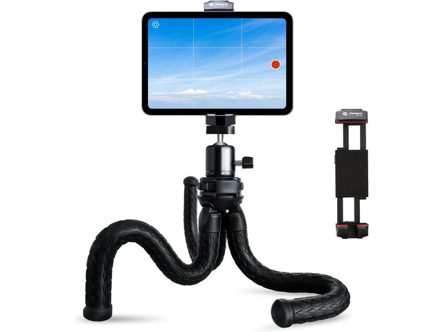Fotopro ipad Tripod 360 Degree Ball Head for Camera Cold Shoe Tablet Phone Tripod Mount Flexible Tripod Stand for Video Recording Vlogging Selfie...