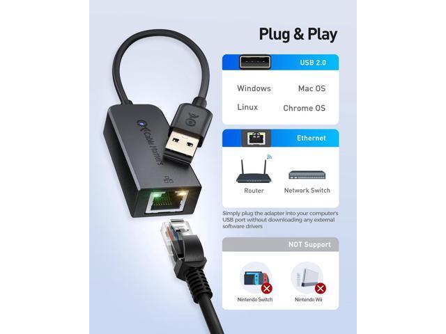 Cable Matters Plug & Play USB to Ethernet Adapter with PXE, MAC Address Clone Support (Ethernet to USB 2.0 Adapter, Ethernet Adapter for Laptop)...