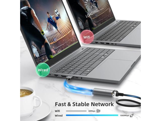 WALNEW USB 3.0 Ethernet Adapter, 1000Mbps Gigabit USB LAN Network Adapter, USBA Male to RJ45 Female Cable Converter for Mac,MacBook Pro/Air,Surface...