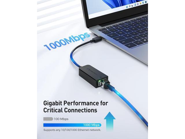 Cable Matters Plug & Play USB C to Ethernet Adapter with PXE, MAC Address Clone (Thunderbolt to Ethernet Adapter, Gigabit Ethernet to USB C) in...