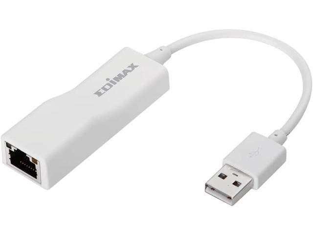 Edimax USB 2.0 Fast Ethernet LAN Adapter, USB to RJ45 100Mbps Network LAN Converter, Plug and Play, Windows, MacBook Pro/Air and More, EU-4208, White