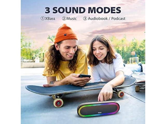 Tribit XSound Mega Portable Bluetooth Speaker, Loud & Deep Bass with Pure Titanium Drivers, IPX7 Waterproof, LED Lights, 20H Playtime, Built-in...