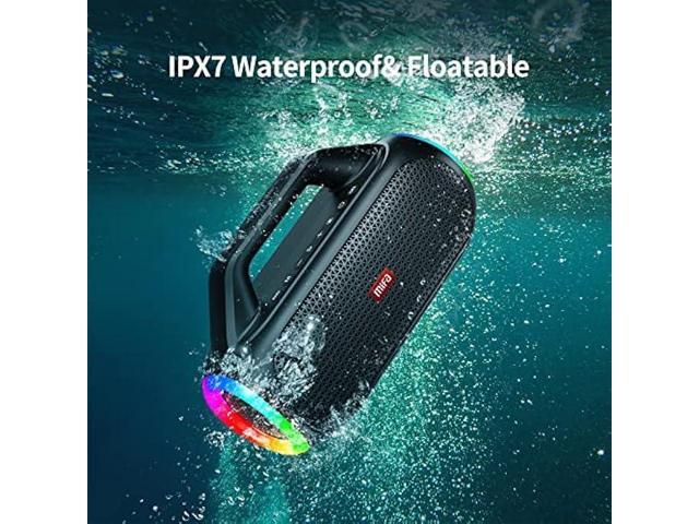 MIFA WildBox Bluetooth Speakers, 60W Ultra Bass Portable Waterproof Speaker with Aux Input, Micro SD Card Slot, Carrying Handle, Black