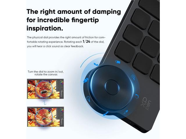 XPPen Mini Keydial ACK05 Wireless Shortcut Keyboard Bluetooth Programmable Express Remote Control with Dial & Customized Express Keys for Drawing...