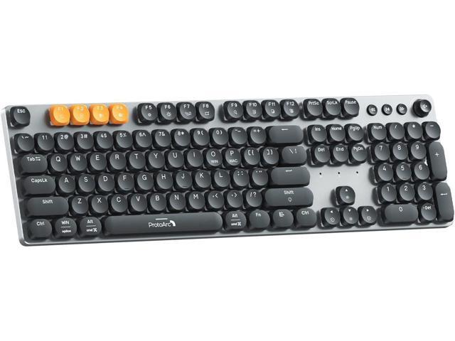 ProtoArc Bluetooth Mechanical Keyboard for Office, MECH K300 Tactile Quiet Comfortable Keyboard with Backlit Keys, 2.4G/USB-C/Bluetooth,.