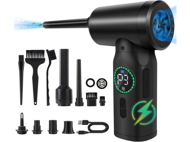 Compressed Air Duster, 110000RPM Electric Air Duster & Vacuum Cleaner 2 in 1 Rechargeable 7600mAh Cordless, Replaces Compressed Air Cans,Keyboard.