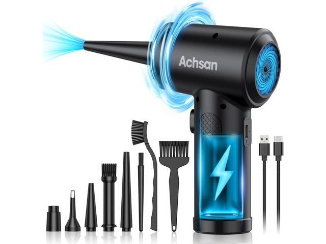 Achsan Powerful Compressed Air Duster for Deep Cleaning-Keyboard Cleaner for Office-PC Cleaning-Rechargeable-3-Speeds-91000RPM Cordless Air Blower-.