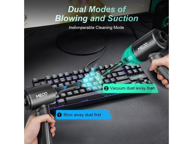 Electric Compressed Air Duster & Vacuum, MECO Electric Air Blower, 4 in 1 Function Powerful 3-Gear to 90000RPM/12000PA Keyboard Cleaner,...