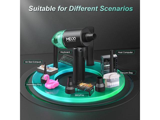 Electric Compressed Air Duster & Vacuum, MECO Electric Air Blower, 4 in 1 Function Powerful 3-Gear to 90000RPM/12000PA Keyboard Cleaner,...