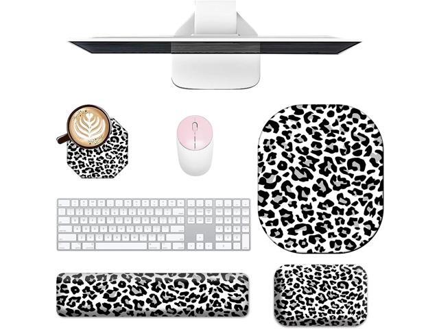 EDGFRTOIO Keyboard Wrist Rest and Mouse Pad Set, Keyboard Wrist Support + Small Mouse Pad + Elbow Arm Rest Pad + Coaster, Ergonomic Memory Foam.