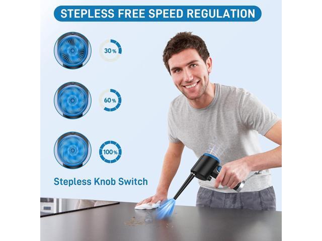 ATEngeus Compressed Air Duster, Electric Air Duster, Cordless Air Duster for Computer, Stepless Speed, Keyboard Cleaner, Replace Canned Air,...
