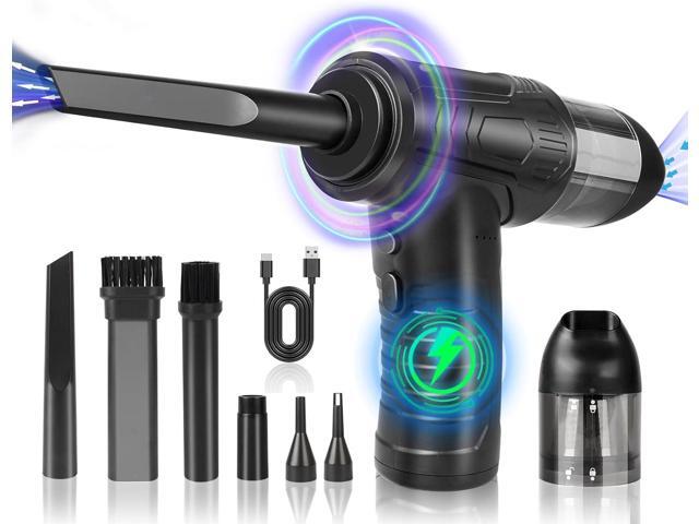 Bsteciar Compressed Air Duster, 3 in 1 Electric Air Duster/Mini Computer Vacuum/Inflat Swim Ring, Portable Handheld Air Blower for Keyboard, Car,.