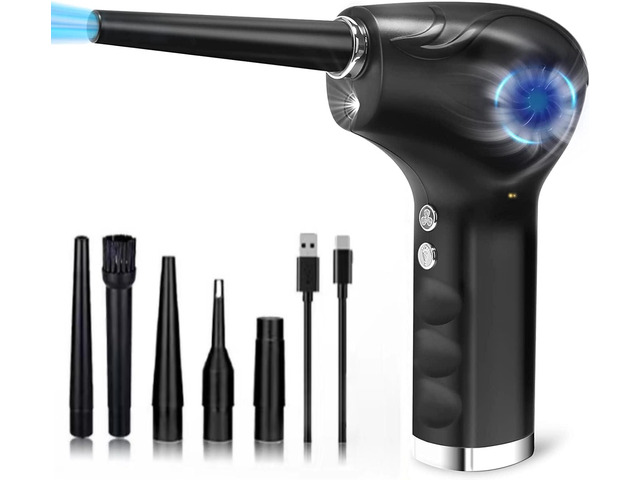 Electric Air Duster, Canned Air Duster with 6000mAh Rechargeable Battery, Compressed Air Duster with Powerful 40000 RPM Motor, Keyboard Air Spray...