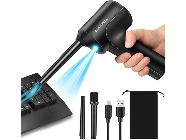 Compressed Air Duster, Cordless Electric Air Duster 6000mAh Rechargeable Air Blower with LED Light, Replaces Compressed Air Cans for Computer.
