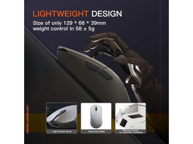 Darmoshark M3 Wireless Gaming Mouse,Tri-Mode 2.4G/USB-C/Bluetooth Mouse Up to 26000DPI,PAW3395 optical sensor Lightweight 58g,5 programmable button...