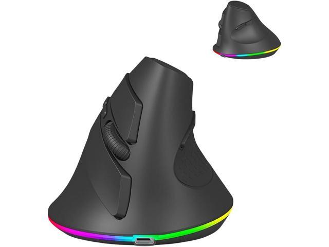 Wireless Mouse Bluetooth Rechargeable Dual Mode Ergonomic Vertical Large Carpal Tunnel Ergo Optical Travel Cordless Mice for PC Laptop Computer Mac.