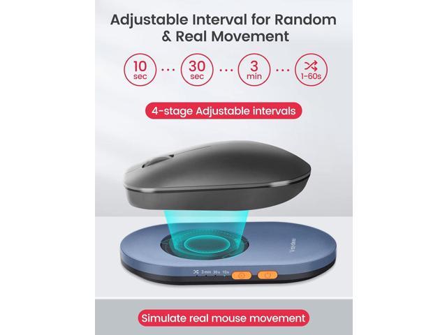 Vaydeer Ultra Slim Mouse Mover, Air 3 Mouse Jiggler with Adjustable Interval Timer, Undetectable & Noiseless, Simulates Realistic Mouse Movement,...