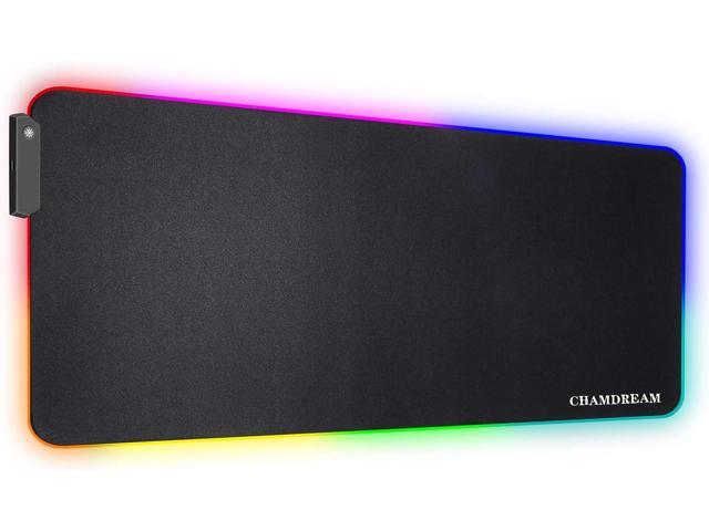 CHAMDREAM RGB Extended Gaming Rubber Mouse Pad, LED Soft Extra Large Mouse Pad with 13 Lighting Modes, Computer Keyboard and Mouse Mat 31.5 X 11.8.
