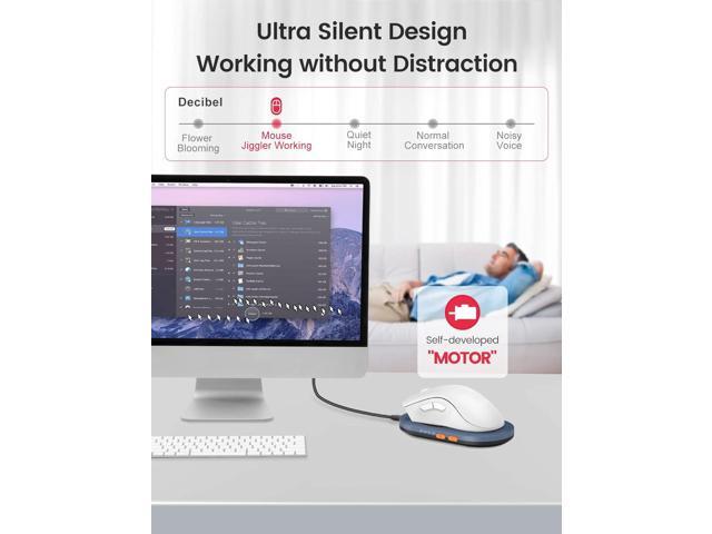 Vaydeer Ultra Slim Mouse Mover, Air 3 Mouse Jiggler with Adjustable Interval Timer, Undetectable & Noiseless, Simulates Realistic Mouse Movement,...