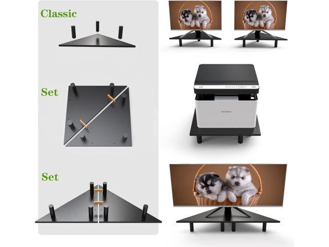 2 Pack Corner Monitor RiserWood & Steel Desktop Height Adjustable 27 Inch Corner Desk Shelf Ergonomic Space Saving DesignUniversal Corner Stand For...