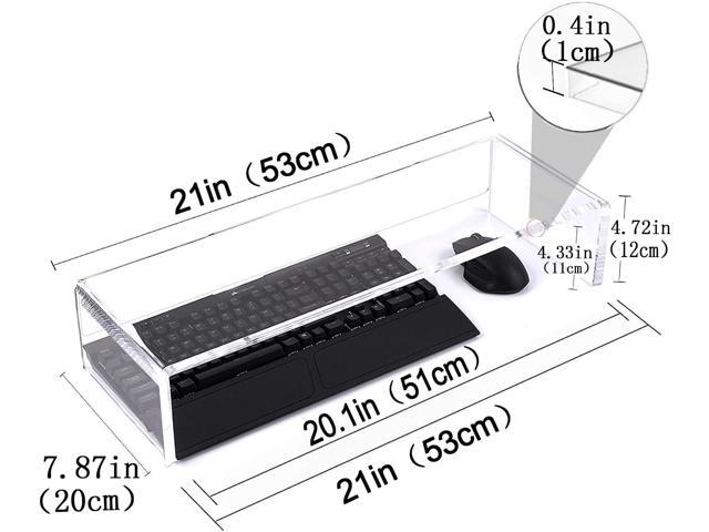 Acrylic Monitor Stand Riser Crystal Clear Monitor Riser, 21 inch large Anti Cat keyboard cover keyboard cat protector, Computer Stand Riser with...