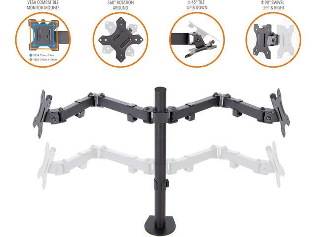 Stand Steady 2 Monitor Mount Desk Stand Height Adjustable Double Monitor Stand with Desk Clamp Full Articulation VESA Mount Fits Most LCD/LED...