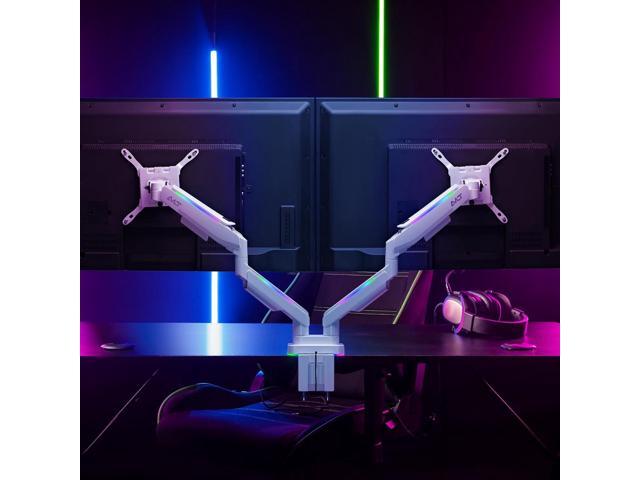 AVLT RGB Lights Dual 17-43 Gaming Monitor Arm Desk Mount, Fits Two Flat/Curved/Ultrawide Screen up to 44lbs(20kg), Height Swivel Tilt Adjustable...