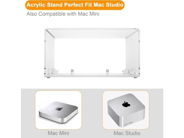 Acrylic Desktop Stand for Apple Mac Studio, Stand Holder Compatible with Mac Studio M1, Mac Mini M1 M2 2010-2023 (Clear)