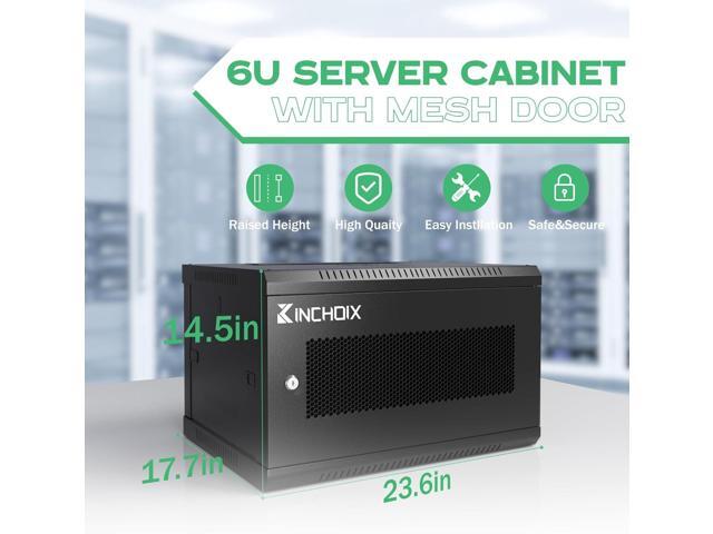 6U Server Cabinet Wall Mount Network Rack Enclosure Cabinet Enclosure for Computer Data Networking Electronic Equipment, Removable Side Panels...