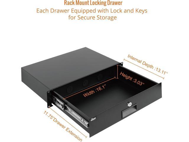2U Rack Drawer,Rack Mount Drawer for 19in Network Equipment/Server/AV Rack or Cabinet Enclosure,Sliding and Lockable Server Rack Drawer -...